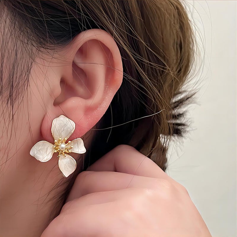 EXPHAIN Irregular Petal Earring For Women Stainless Steel Unique Statement Flower Dangle Earrings Trendy Jewelry Gift - Image 4